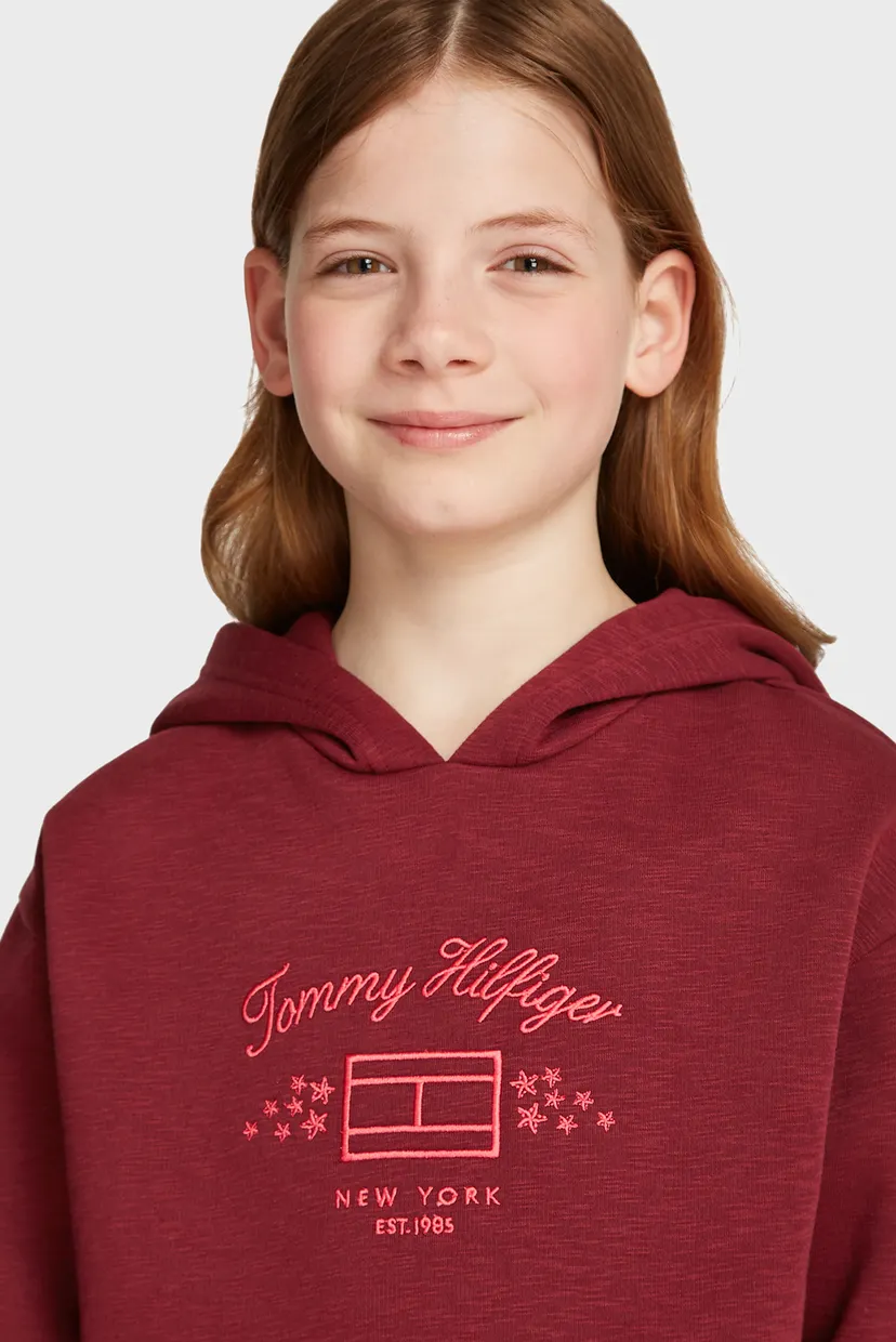 Дитяче бордове худі TH FLAG SLUB FLEECE HOODIE 3