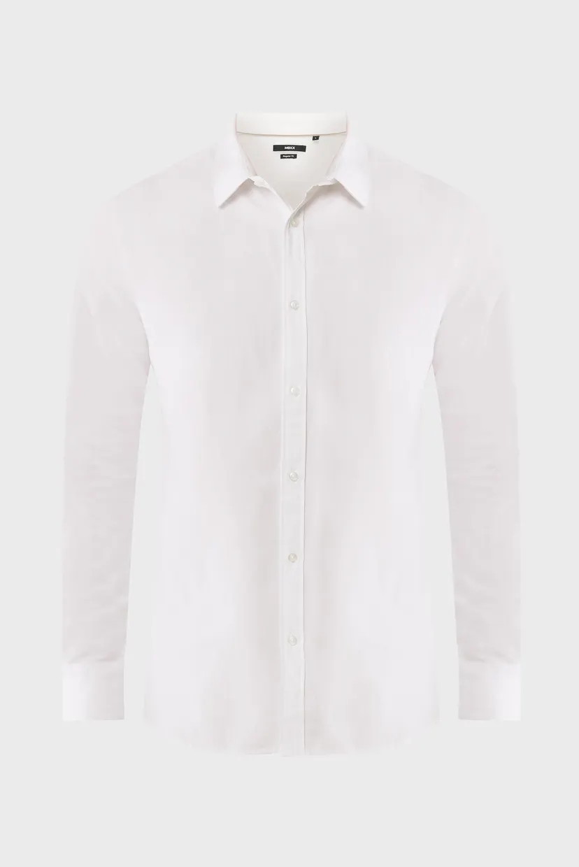 Мужская белая рубашка Smart herringbone shirt 6