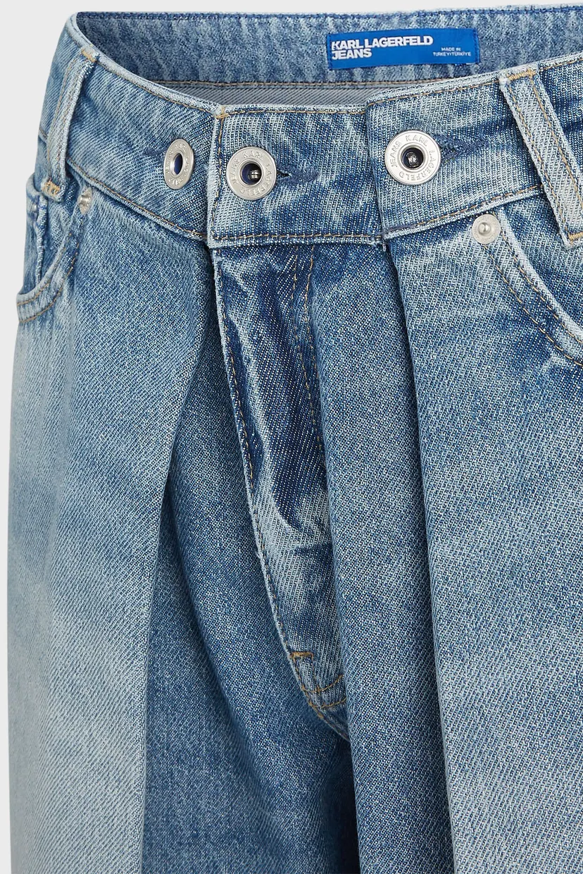 Женские голубые джинсы KLJ MR RELAXED PLEATED DENIM 5