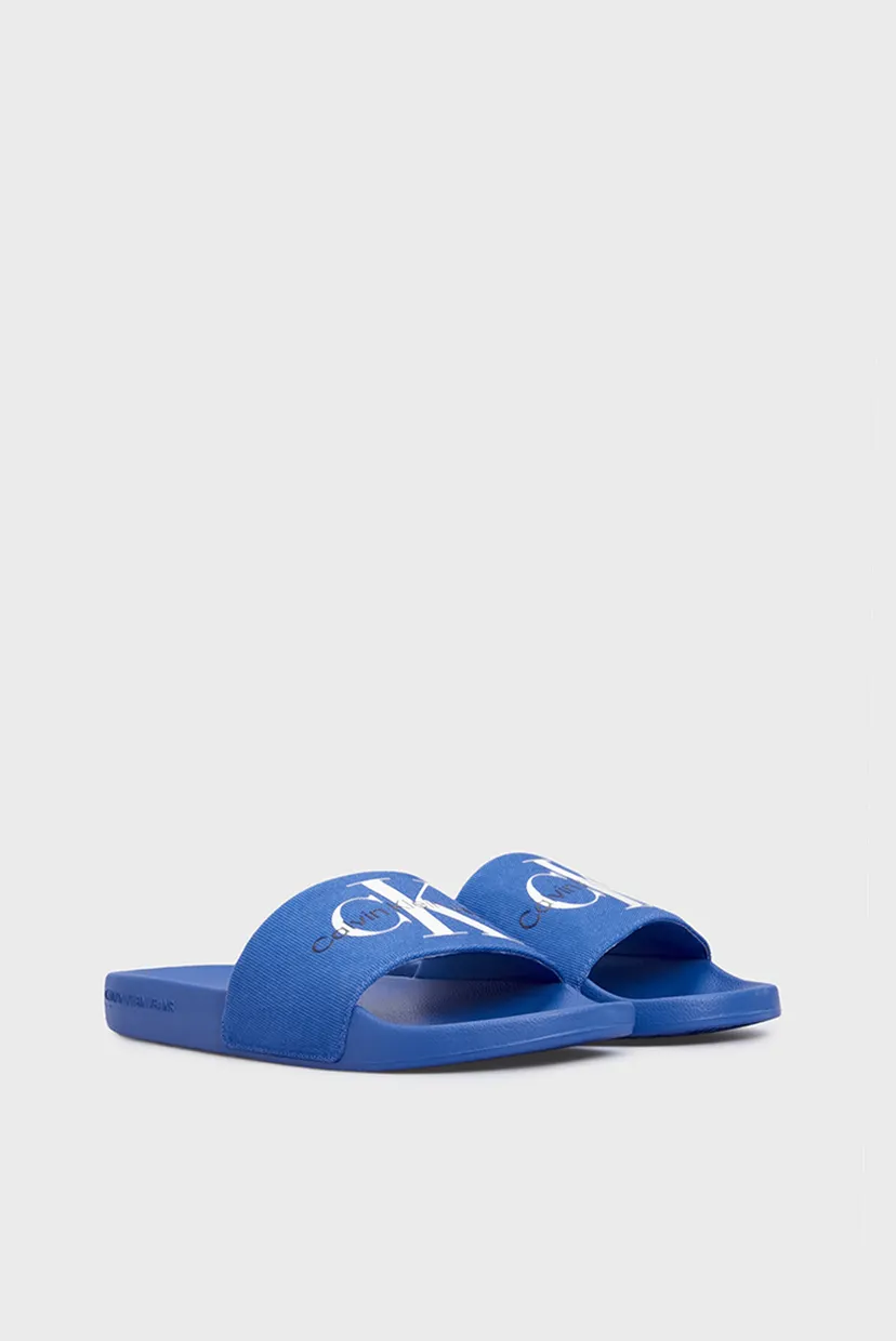 Мужские синие слайдеры SLIDE MONOGRAM CO 3