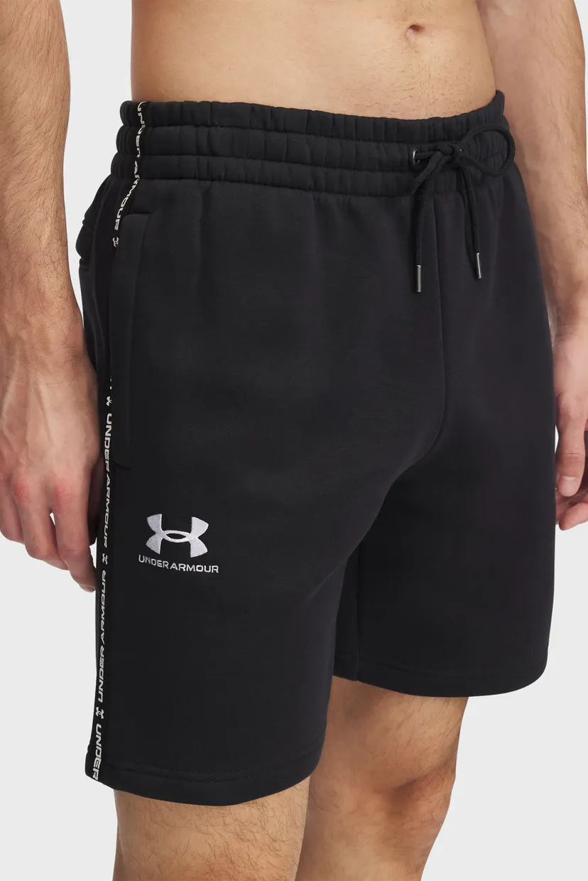 Мужские черные шорты UA Icon Fleece Short Taping 4