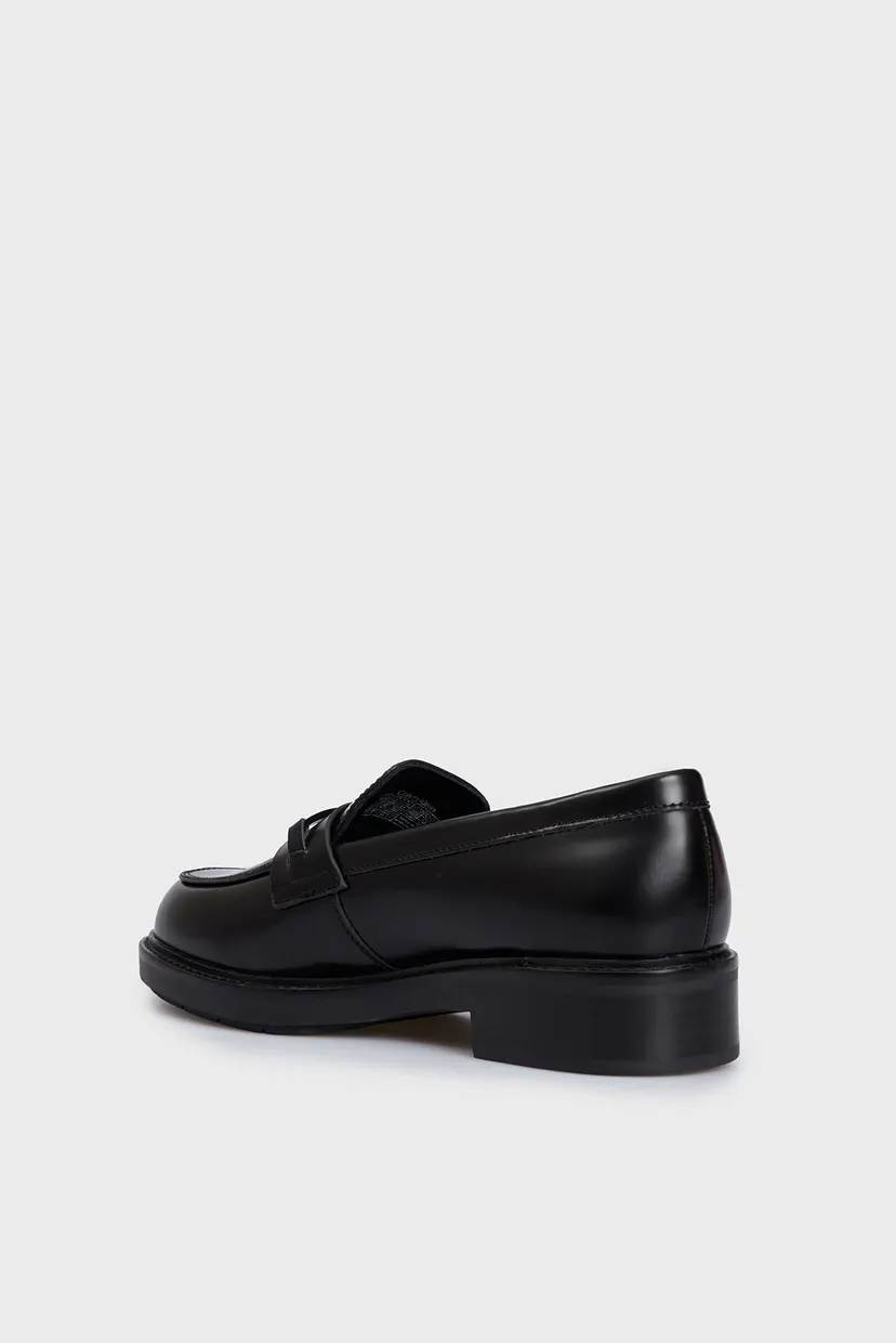 Женские черные кожаные лоферы RUBBER SOLE LOAFER W/HW 5