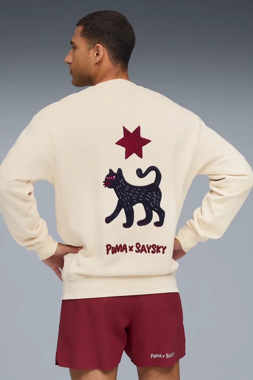 Бежевый свитшот PUMA x SAYSKY Knit Crew Sweatshirt (унисекс) 3