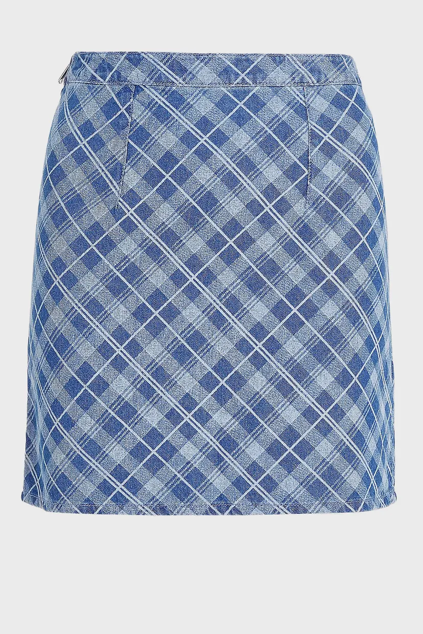 Женская голубая юбка в клетку TJW TARTAN CHECK CHAMBRAY 4