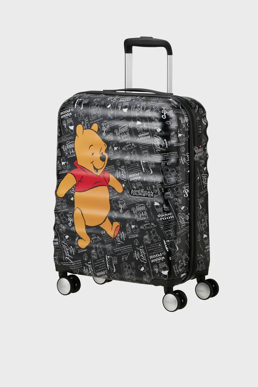 Черный чемодан с узором 55 см WAVEBREAKER DISNEY WINNIE THE POOH 3