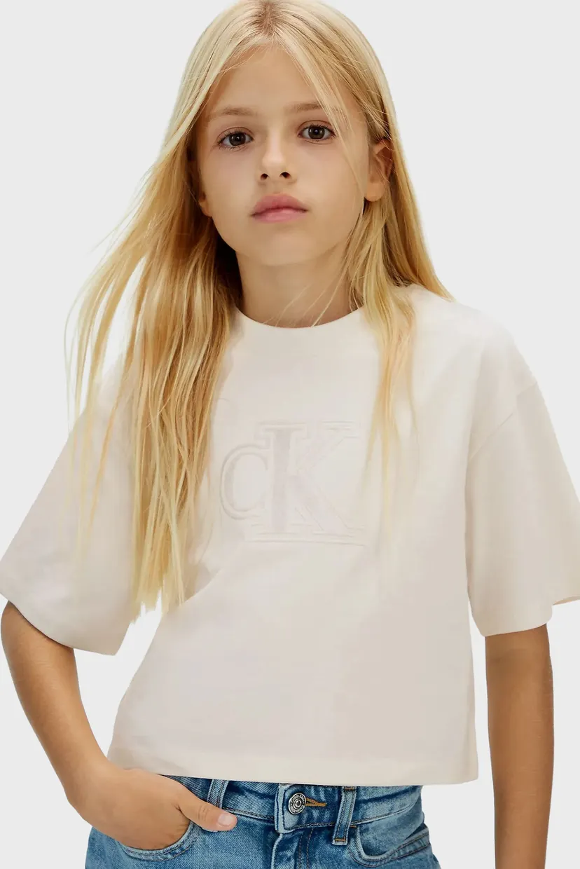 Дитяча біла футболка VELVET MONOGRAM 4