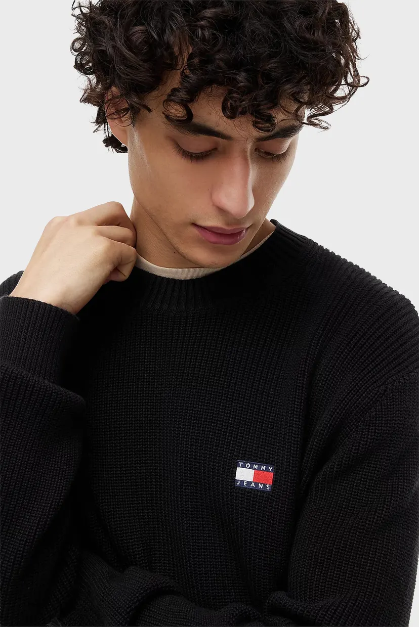 Чоловічий чорний светр REG BADGE SWEATER 4