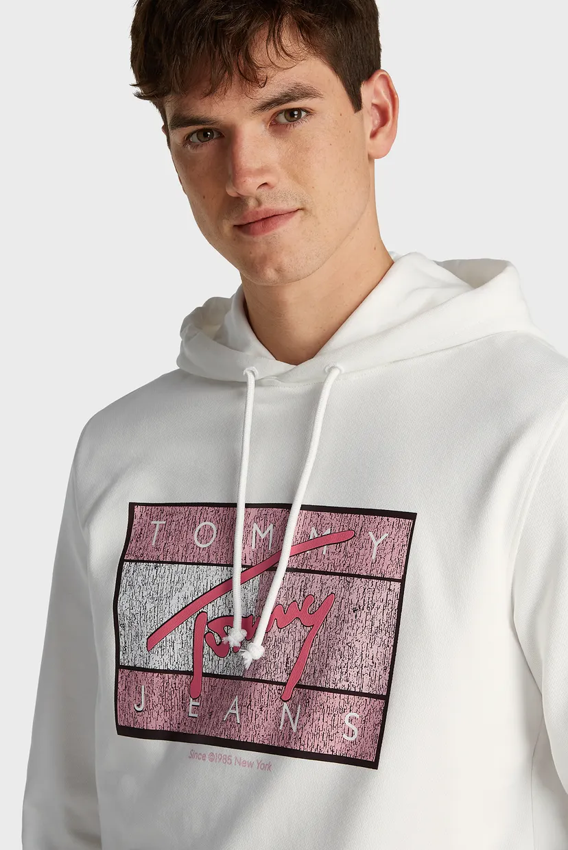 Чоловіче біле худі TJM REG DNA FLAG TWIST HOOD EXT 4