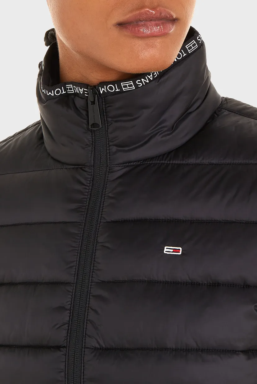 Жіночий чорний пуховик TJW QUILTED ZIP THROUGH 3