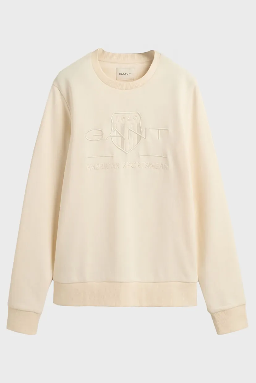 Жіночий білий світшот REG TONAL SHIELD C-NECK 5