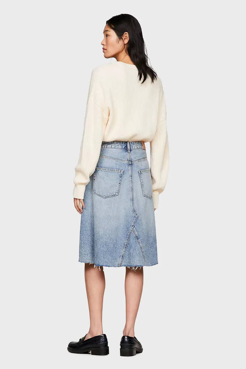 Жіноча блакитна джинсова спідниця DNM RW RELAXED SKIRT MIO WRN 3