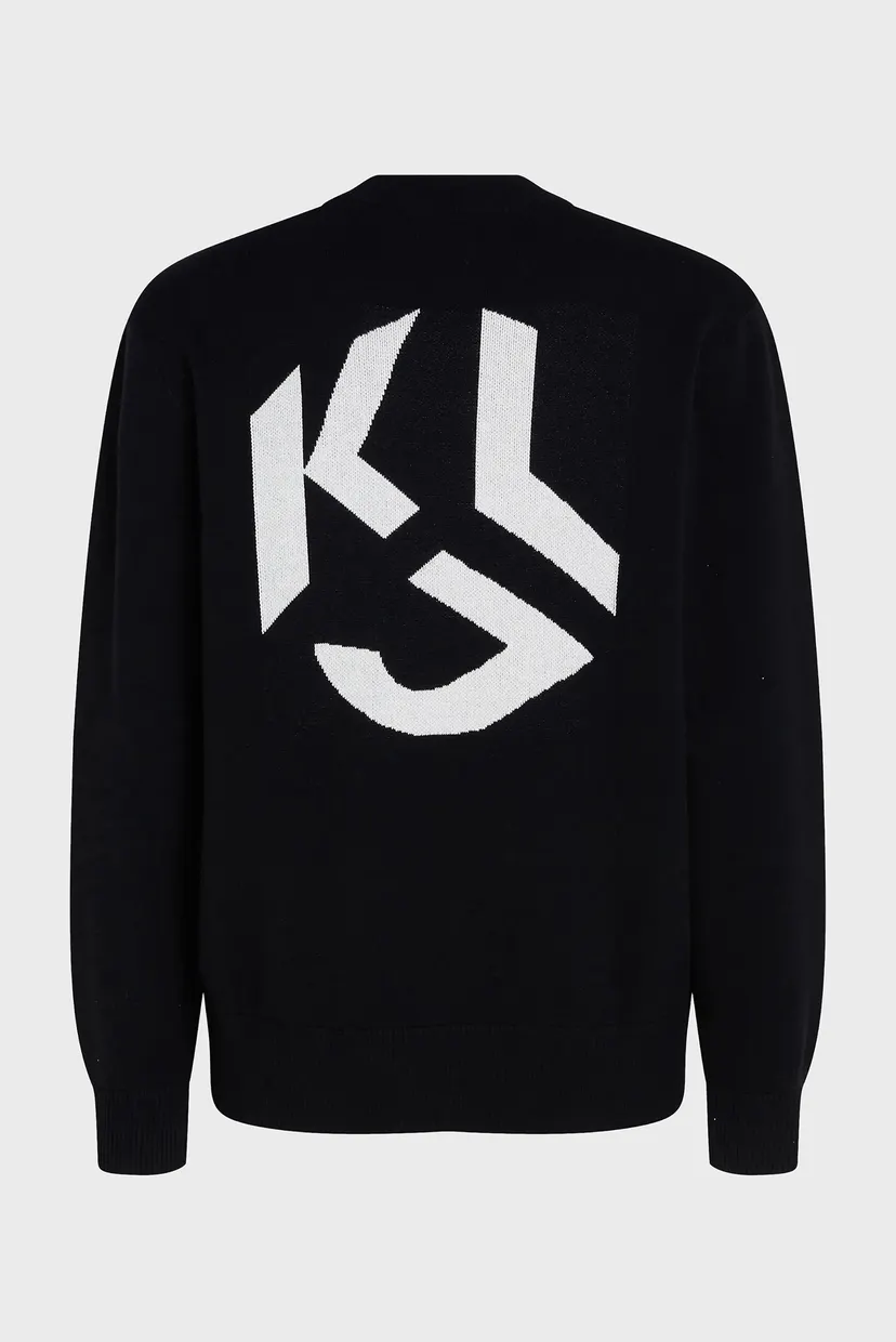 Чоловічий чорний джемпер regular monogram crew 6