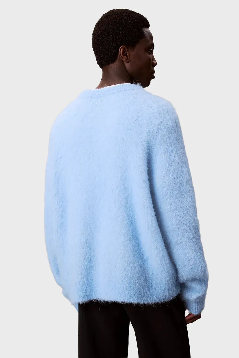 Мужской голубой шерстяной свитер BRUSHED ALPACA LOGO 4