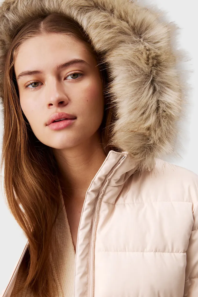 Жіноча бежева куртка MW PADDED SCUBA BELTED COAT 3