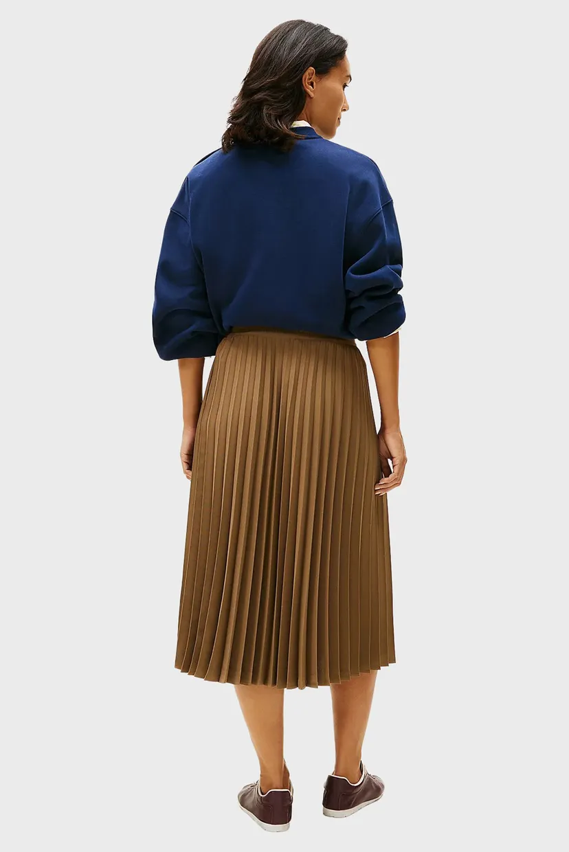 Женская коричневая плиссированная юбка FLUID PLEATED 3