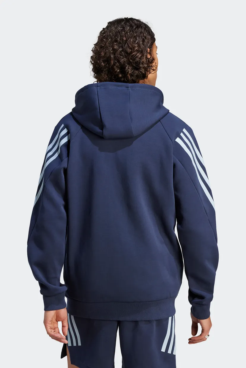 Мужское темно-синее худи Future Icons 3-Stripes Full-Zip adidas