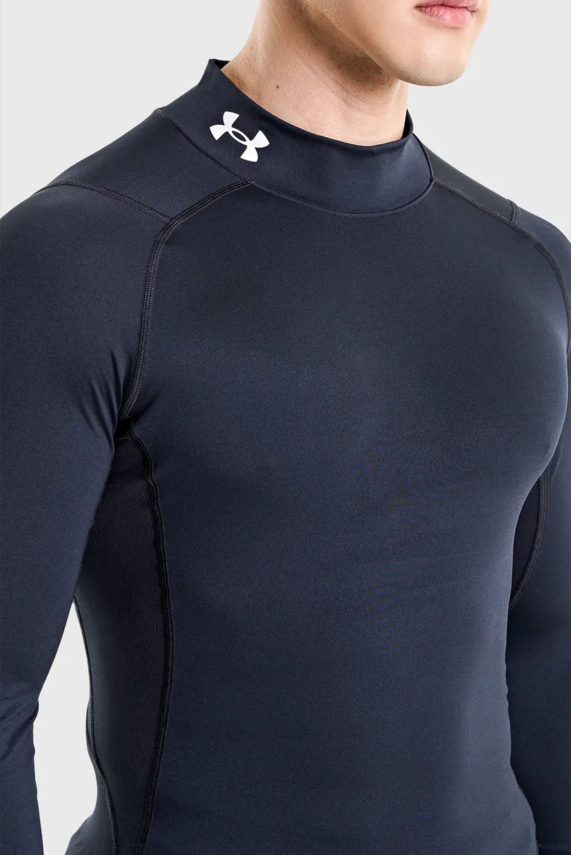 Чоловічий чорний лонгслів UA HG Armour Comp Mock LS 4