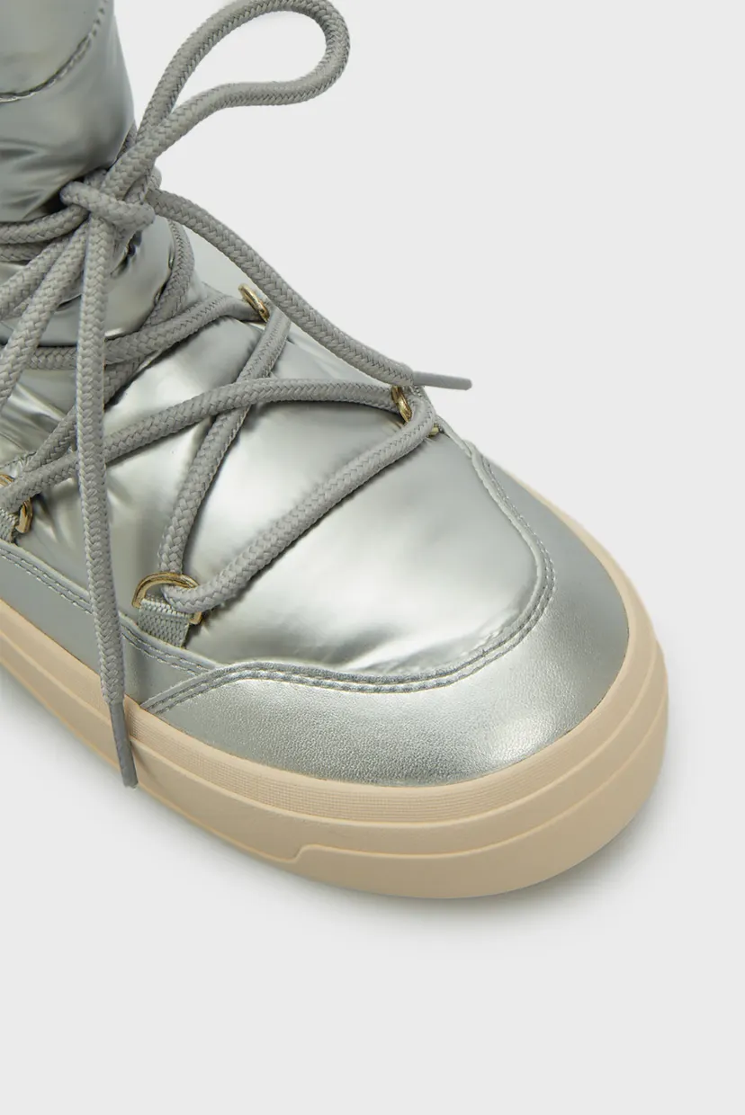 Женские серебристые дутики LACE-UP METALLIC SNOWBOOT 4
