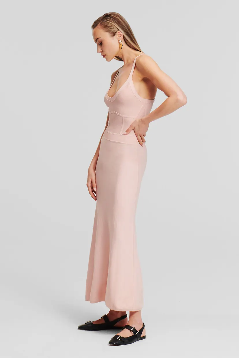 Женское розовое платье sleeveless knit dress 3