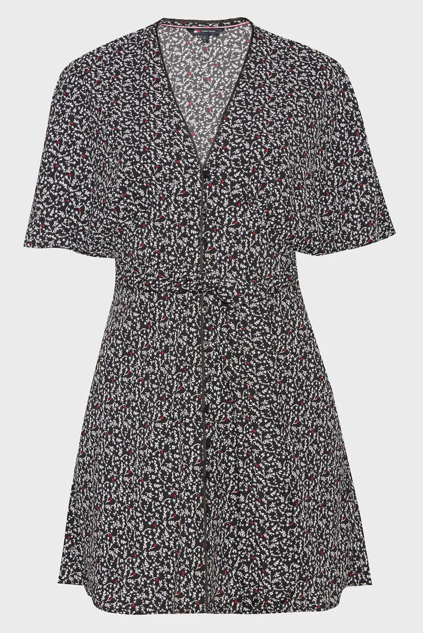Женское черное платье с узором TJW BUTTERFLY SS MINI DRESS EXT 5