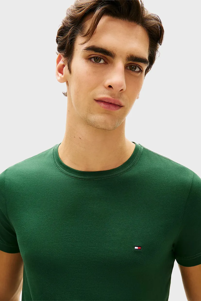 Мужская зеленая футболка STRETCH SLIM 4