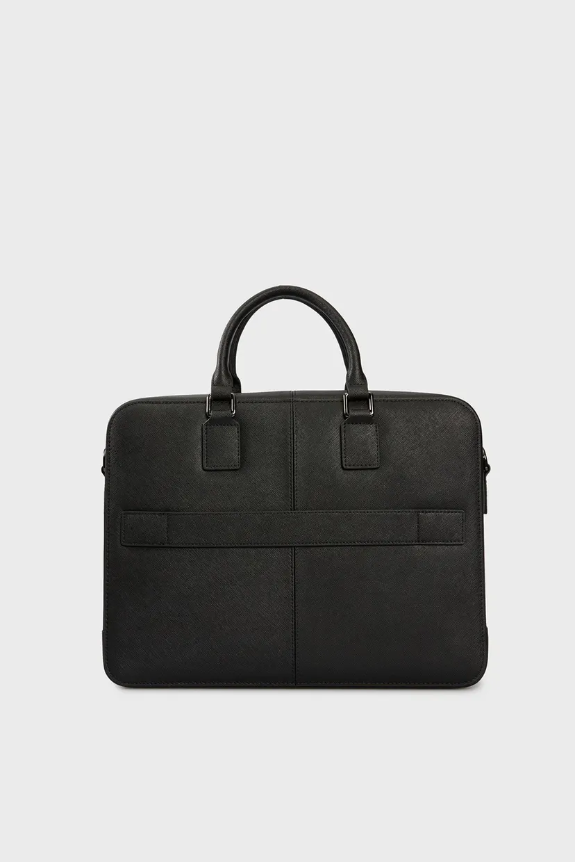 Мужская черная кожаная сумка для ноутбука VIN BRIEFCASE 4