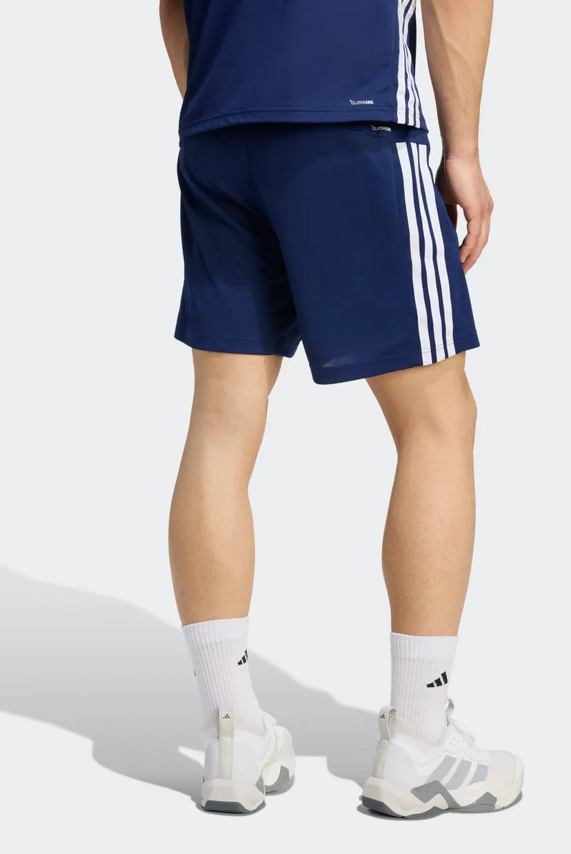 Чоловічі сині шорти WORKOUT ESSENTIALS BASE 3-STRIPES PIQUE 7inch 3