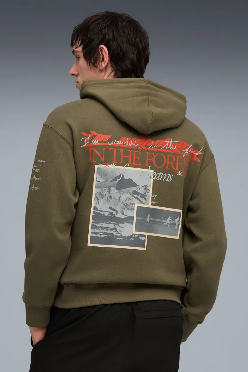 Чоловіче оливкове худі GRAPHIC Forest Hoodie Men 3