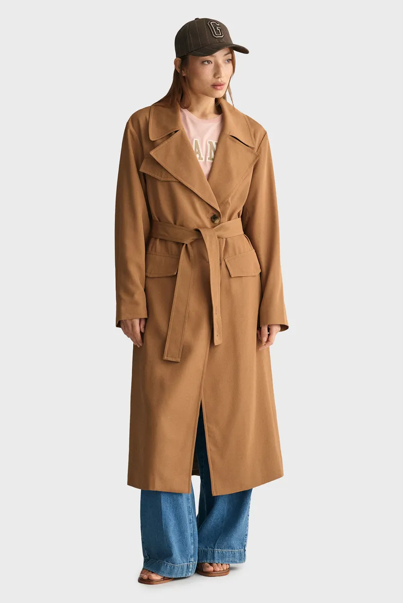 Жіночий бежевий плащ FLUID BELTED COAT 3