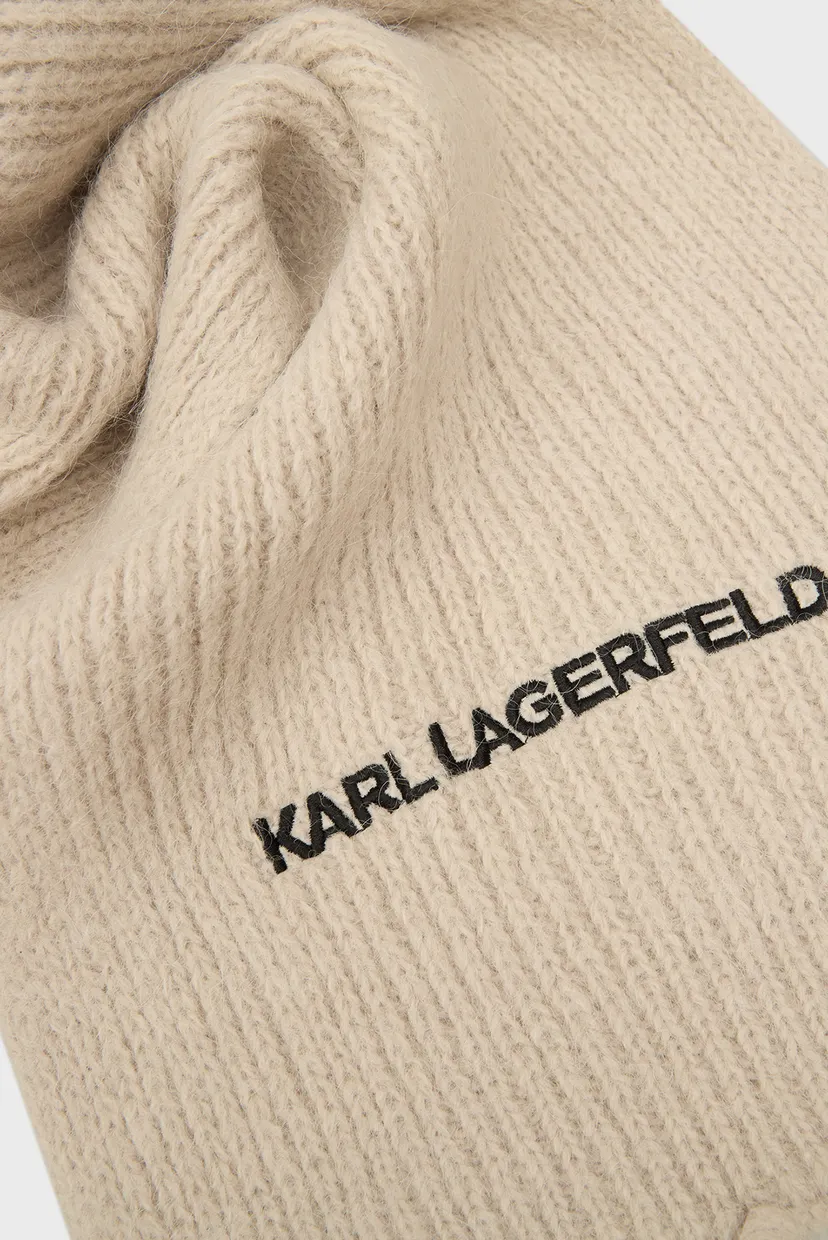 Женский бежевый шерстяной шарф K/ESSENTIAL KNIT SCARF 3