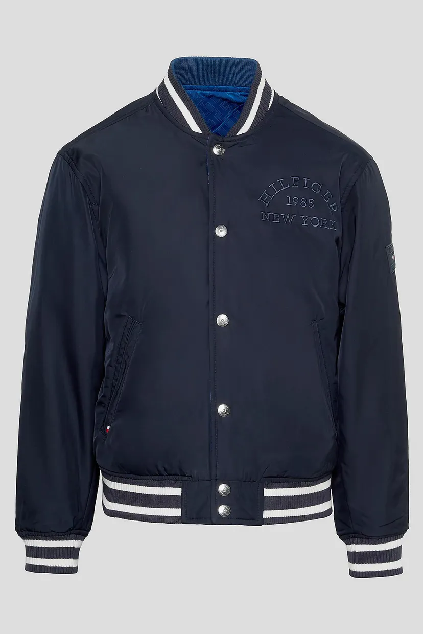 Мужской синий двусторонний бомбер REVERSIBLE JACQUARD BOMBER 6