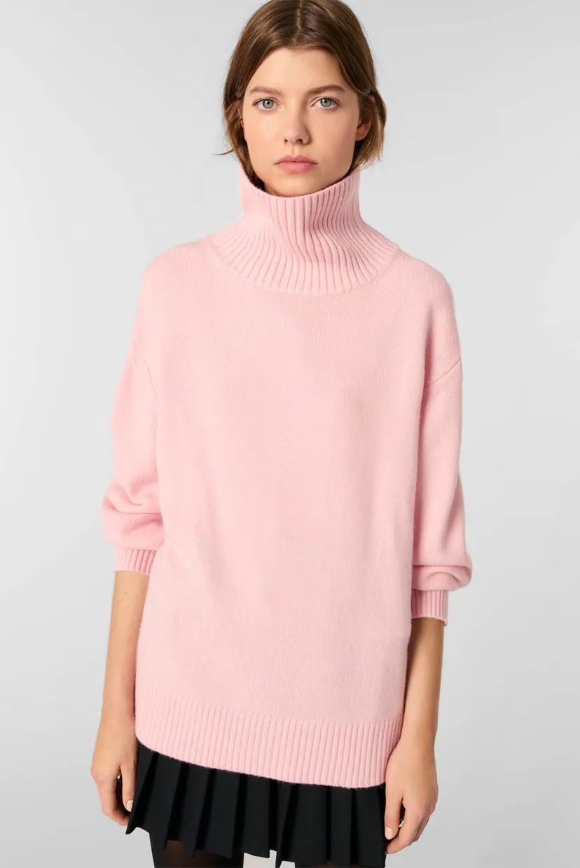 Женский розовый шерстяной свитер MAJE MFPPU00878_PINK — MD-Fashion
