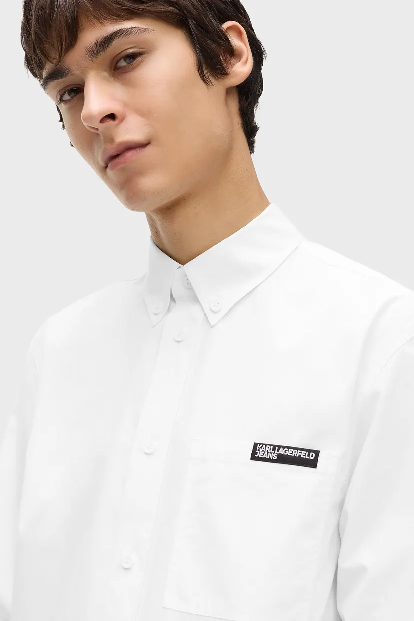 Мужская белая рубашка poplin 4