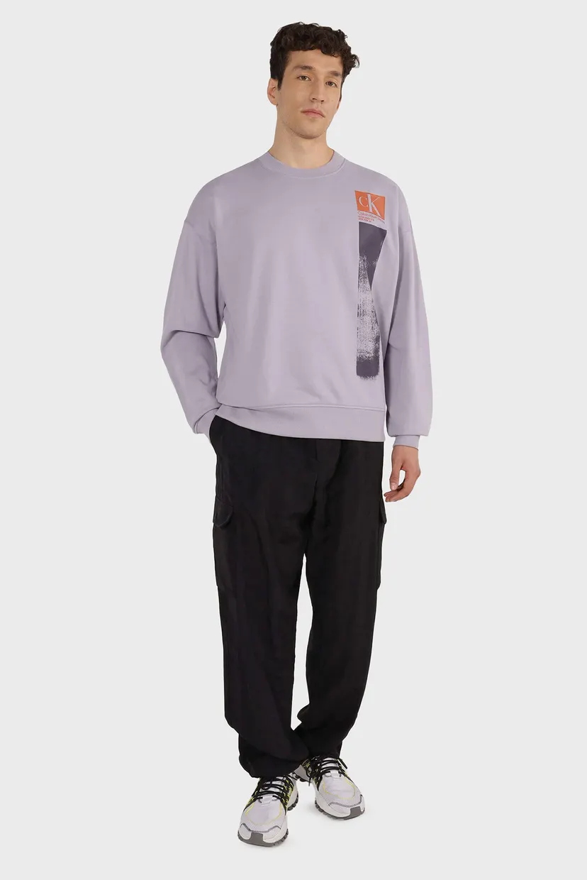 Чоловічий бузковий світшот BRUSHSTROKE CREW NECK 3
