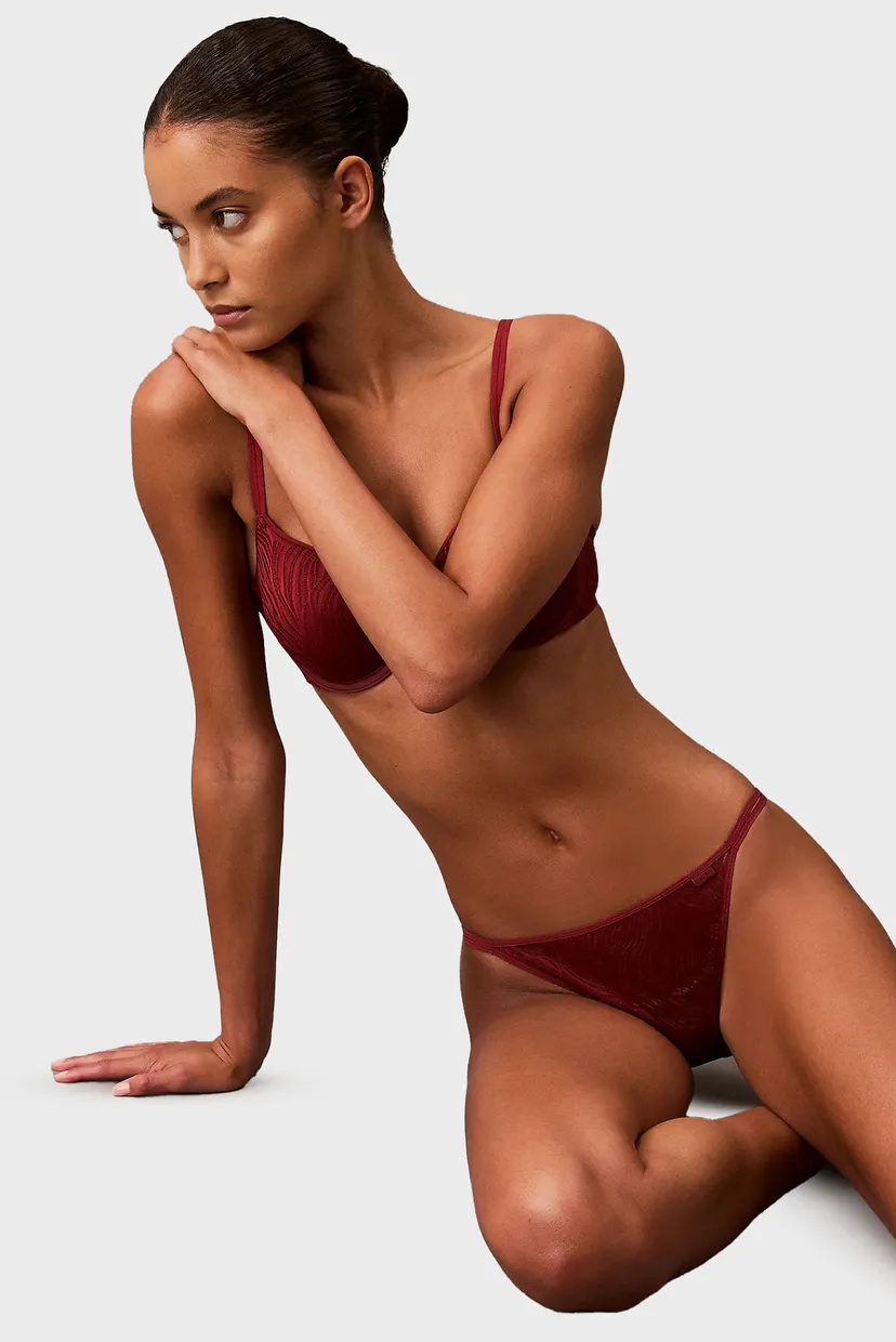 Жіночі бордові трусики HIGH LEG TANGA 4