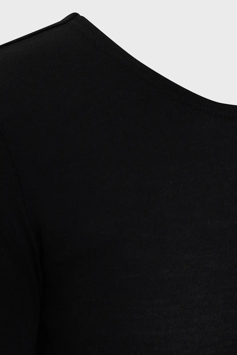 Женский черный топ JERSEY C-NECK METAL TOP LS 3