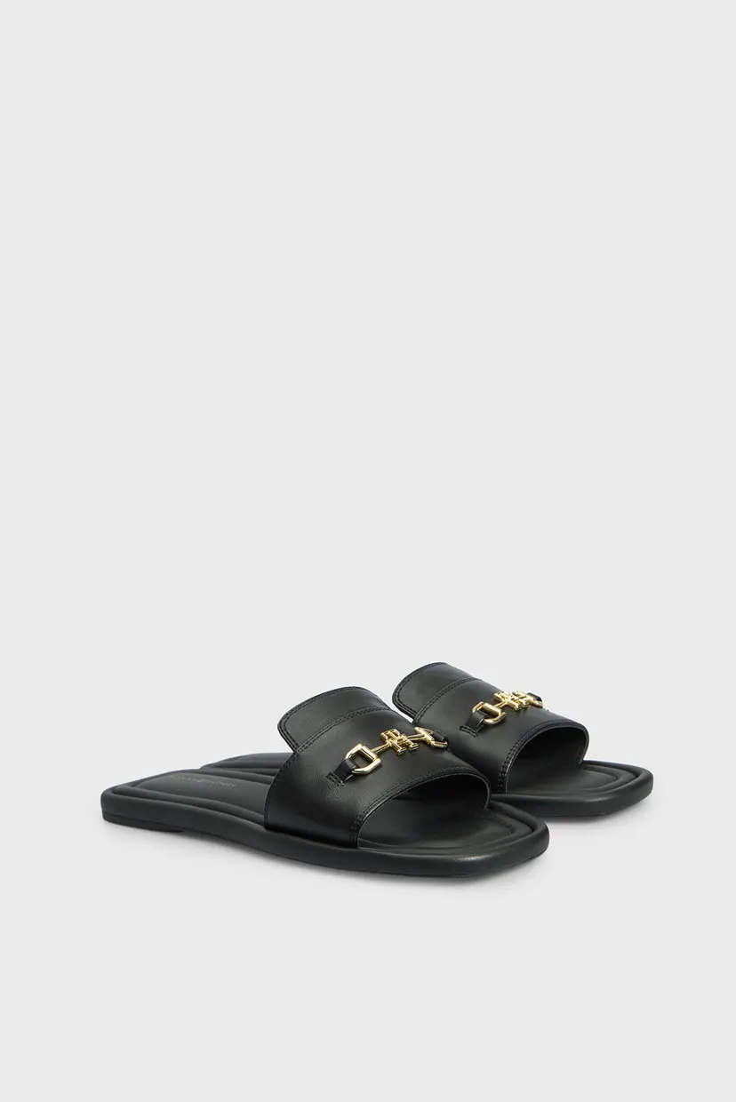 Жіночі чорні шкіряні слайдери LEATHER HORSEBIT MULE 3
