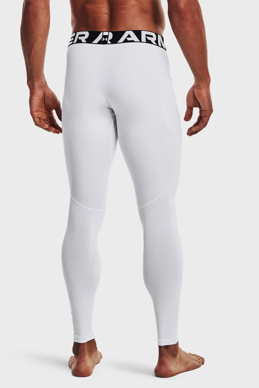 Мужские белые тайтсы UA CG Armour Leggings 3