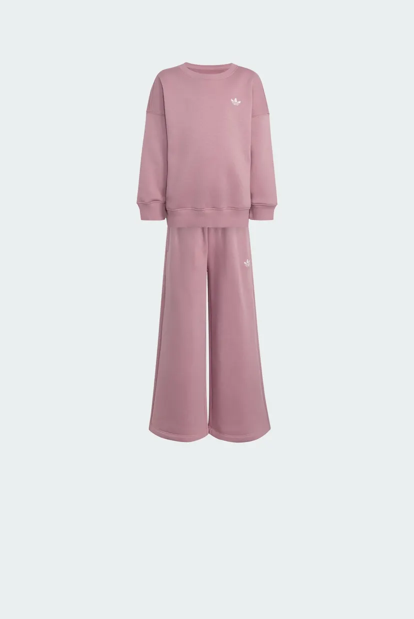 Детский розовый спортивный костюм (свитшот, брюки) LOOSE CREW Top & WIDE LEG PANTS 10