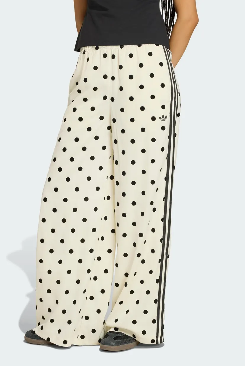 Жіночі білі спортивні штани у горошок SATIN POLKA DOTS WIDE LEG