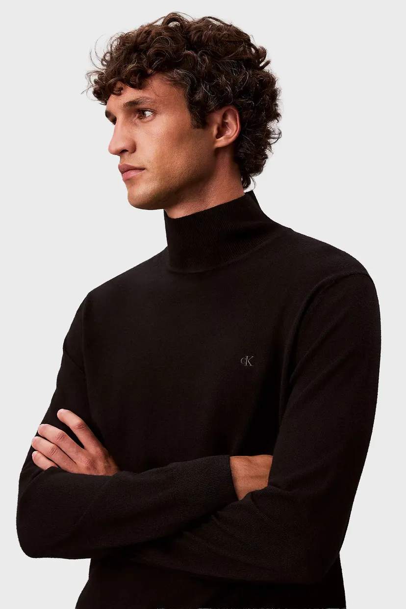 Чоловічий чорний гольф MERINO 4