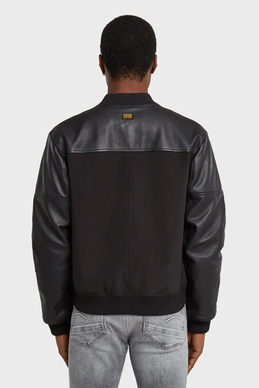 Мужской черный бомбер Varsity leather jkt 4