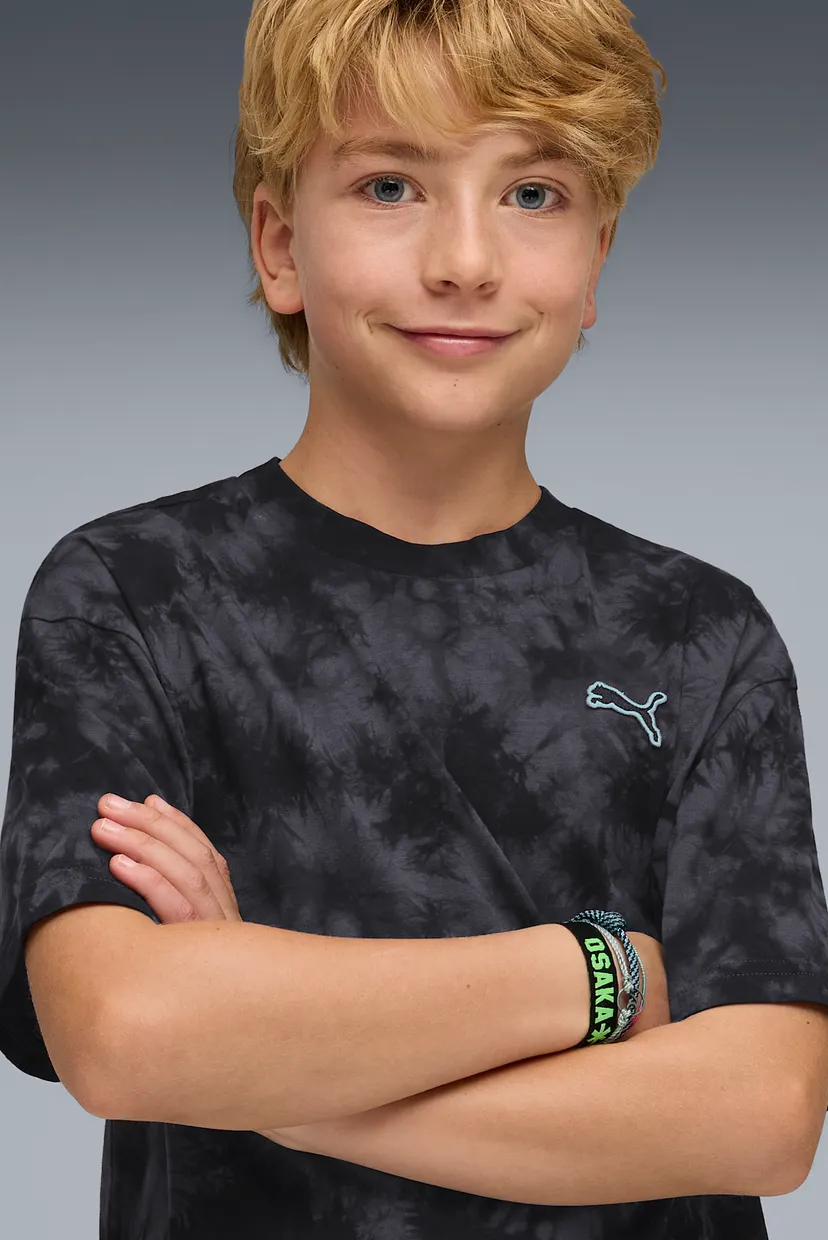 Детская черная футболка с узором Essentials Relaxed Tie-Dye Tee Youth 4