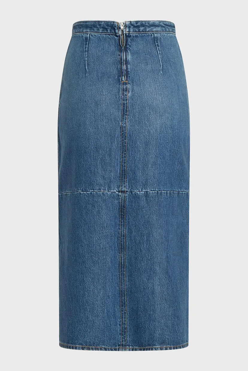 Жіноча синя джинсова спідниця DNM MIDI SKIRT HW BETH CTD 5