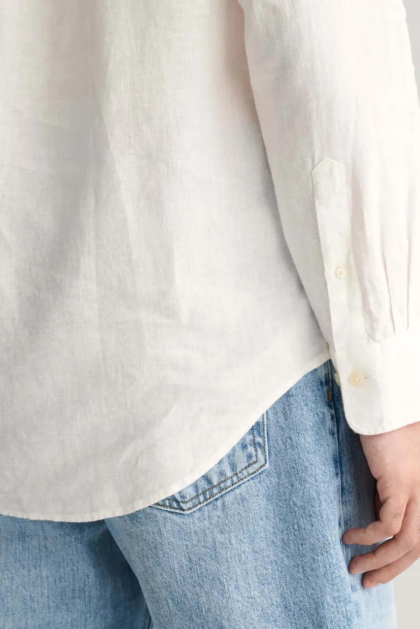 Мужская белая льняная рубашка REG LINEN 6
