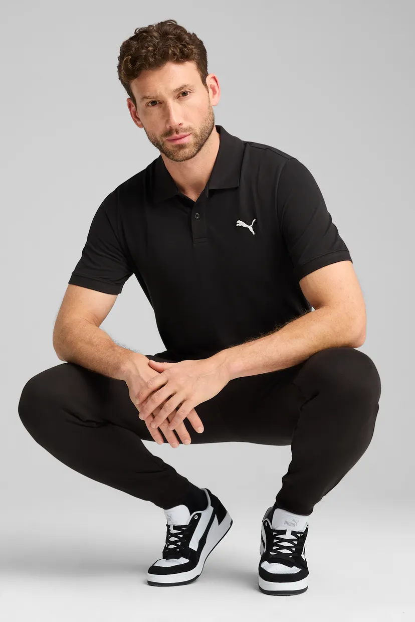 Мужское черное поло Essentials Pique Polo Men 3
