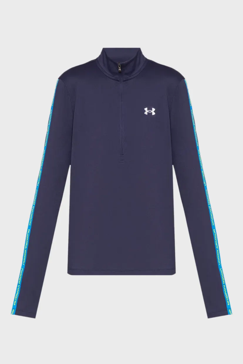 Жіночий темно-синій лонгслів UA Tech WM Tape Half Zip 4