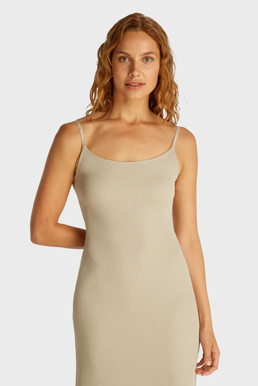 Женское бежевое платье LOGO ELASTIC STRAPPY 4