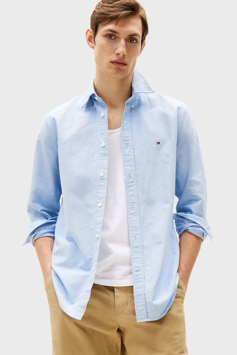 Чоловіча блакитна сорочка SOLID HERITAGE OXFORD 1