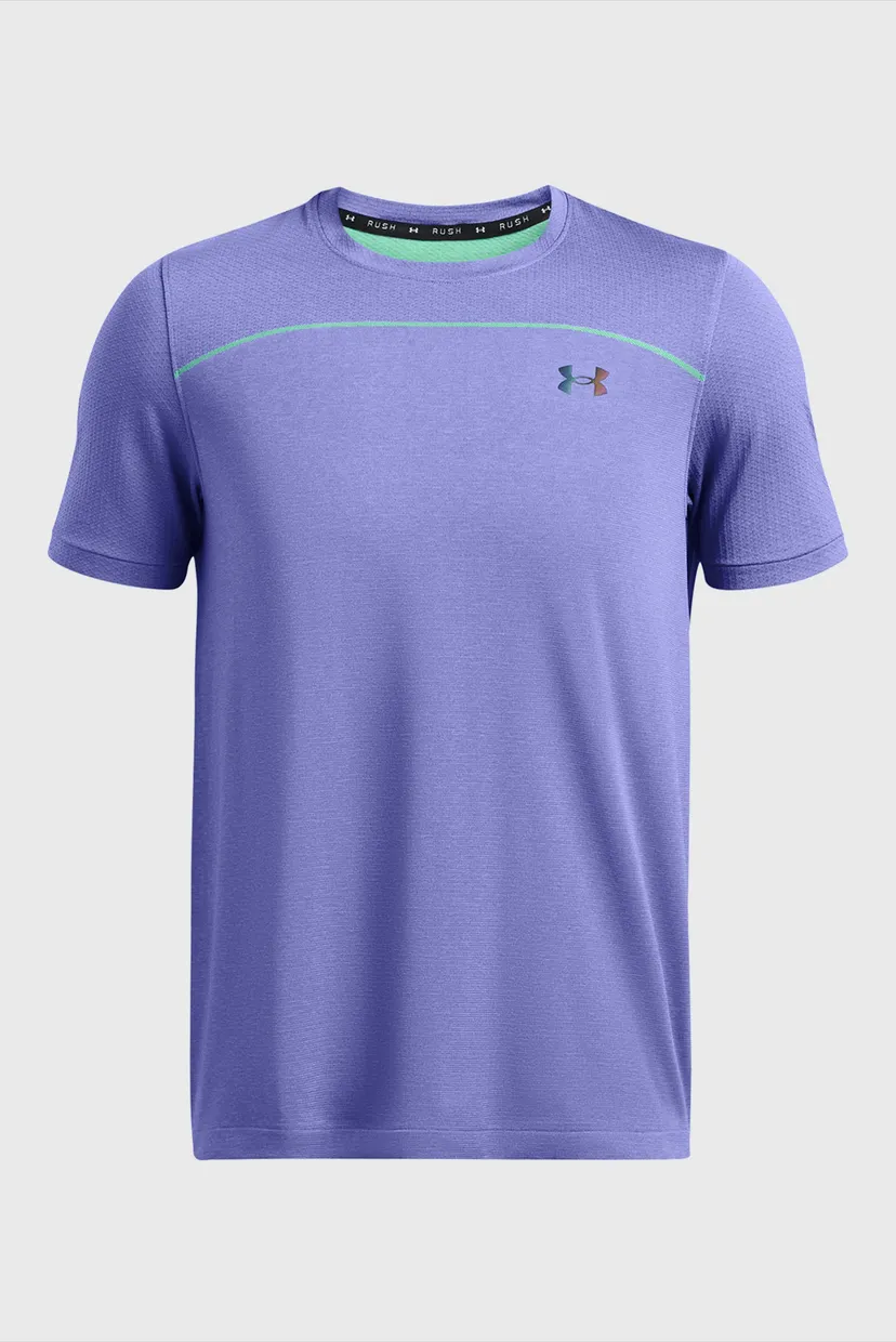 Чоловіча фіолетова футболка UA Rush Seamless Wordmark SS 3